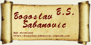 Bogoslav Šabanović vizit kartica